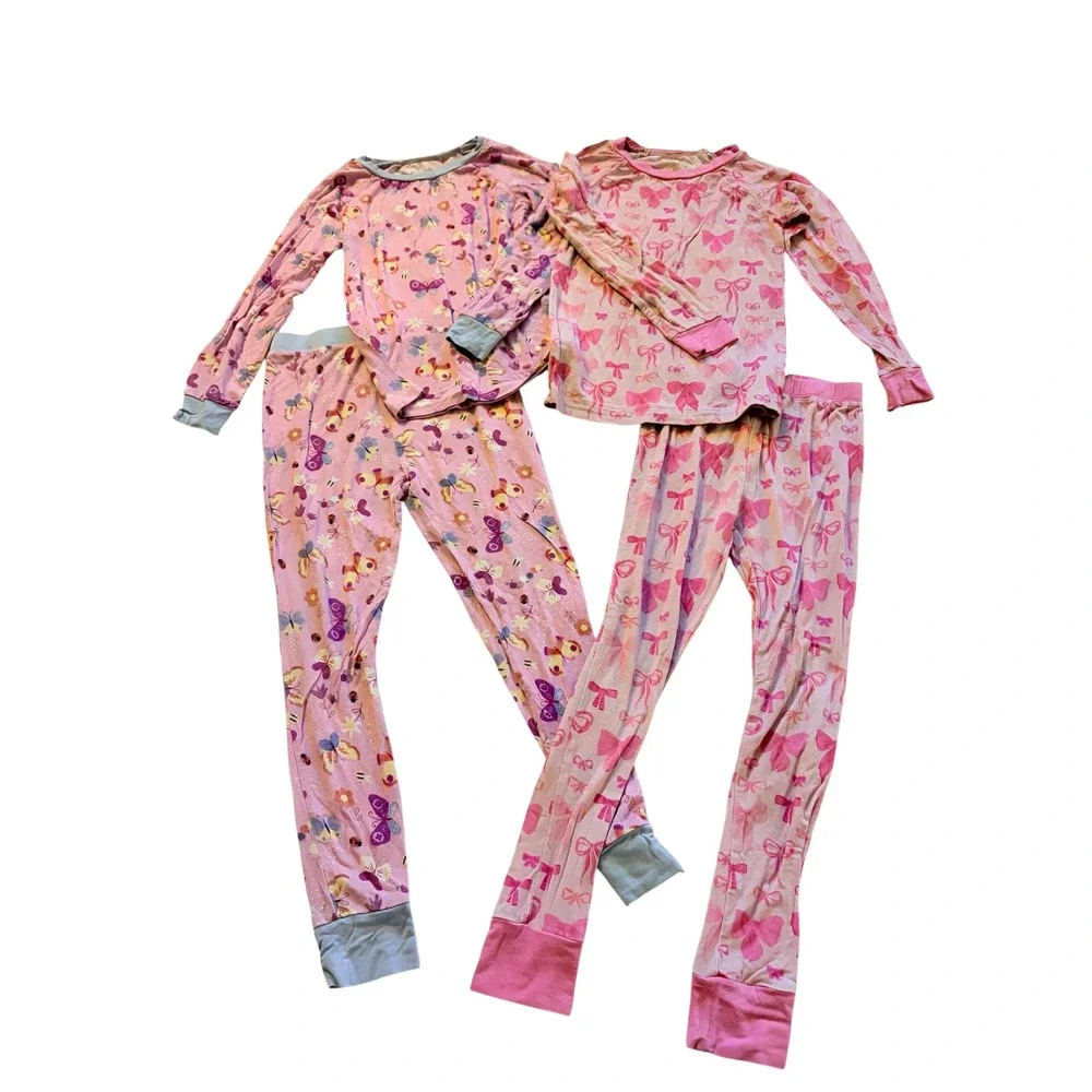 Tiny Jams Girls Bamboo Long Sleeve 2 Piece Pajamas Set of 2 Size 5T